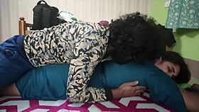 Desi couple sharing sweet romance and passionate kisses in bed 😘