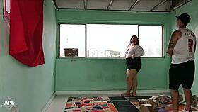 Whore helps cardio fucking