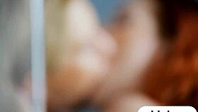 Two pretty babes enjoy fucking a blue dildo with fingering and oral.