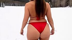 Horny stepmom showing her new sexy bikini for christmas with some dirtytalk for her stepson watch the hot milf nude at the end ai-generated