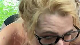 Streetwalker With Glasses Deepthroats Cock Boldly, Sucking Every Drop Of Cum After Mouth Cum