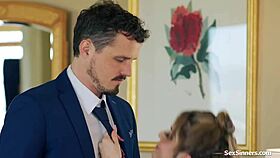 wife cheats under blindfold hubbys nose