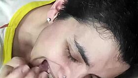 Licking Cum From Fingers Quickie Blowjob Cumplay Tease