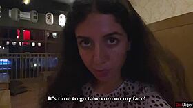 I cum on her face in the sushi bar and she eats rolls