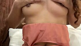 Amateur Really Enjoys Caressing Her Pussy While Thinking About A Big Cock!