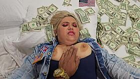 Blonde American Slut Does Porn For Cash