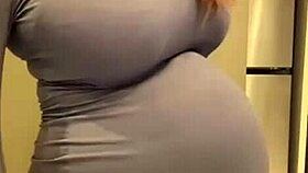 Pregnant Woman Exposing Milky Tits From Red Bra On Webcam