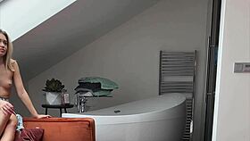 Young blonde bounces and rides her photographer in a pov scene