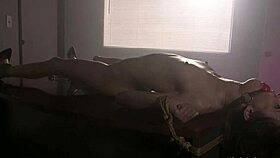 Lawyer ties slim brunette for whipping