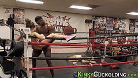 the cuckolder swallows jizz in humiliation.