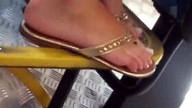 Girl With Perfect Foot Rides Bus Part 1