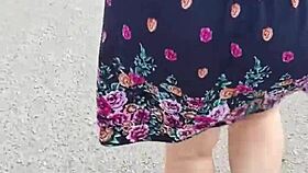 i follow and lift the skirt of a woman on the street