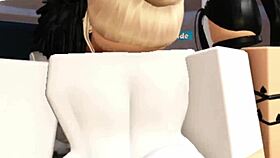 two naughty friends, blonde and brunette, groped him then he fucked her cowgirl