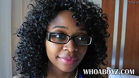 wanna see this ebony babe's juicy ass bounce during her shaved oral fun?