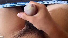 Watch this asian solo babe masturbate with condom tease