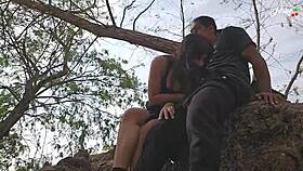 colombian latina teases lake blowjob handjob for reward