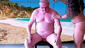 I cum with us on the beach