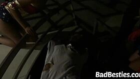 Nervous college amateurs join wild group party