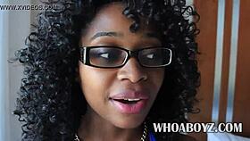 wanna see this ebony babe's juicy ass bounce during her shaved oral fun?