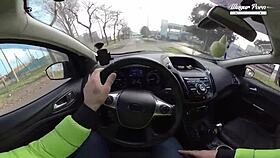 lili charmelle pulls over car for fuck and creampie