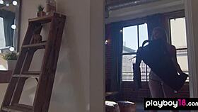 Hot blonde teen 18+ emma starletto stripping and fingering her juicy pussy