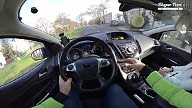 lili charmelle pulls over car for fuck and creampie