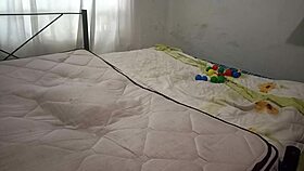 Sexy milf teases in thong while cleaning bedroom!