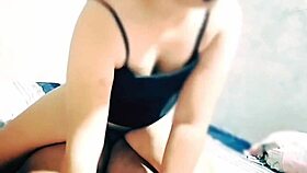 hey babe watch this exotic brunette wife lick and make me cum soaking wet on bed