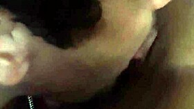 brunette spreads wide for deep hungry pussy sucking action