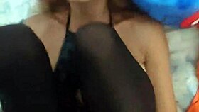 Petite modelo venezolana gets approached by her best friend after a costume party