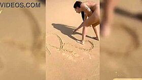 hotwife queen tests liquid gel vibrator naked on nudist beach