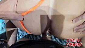 Hot babe gets double teamed in intense fetish massage session