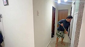 busty girl gives new year gift to her perverted old lover