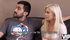 blonde teen girlfriend experiments with older man's wild sex tricks