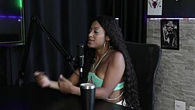 vicky surprises in sheer red during steamy bisexual group play