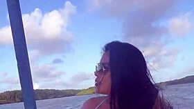 Brazilian Latina Wife Fucks in Bikini on Boat