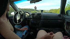 she said, 'give me a handjob right here on the public road'