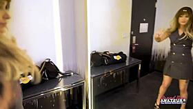 Exotic brunett Pamela Morrison masturbats and moans on couch.