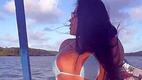 Brazilian Latina Wife Fucks in Bikini on Boat