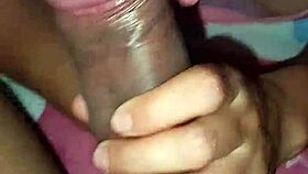 teasing latina licks cock with her tongue