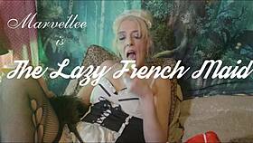 Lazy french maid bent over big tits fucked dirty