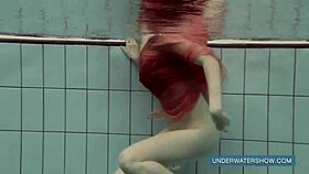 Katya Okuneva Teases In Red Dress By Pool