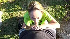 Barbara Alves Drops to Suck Cock on Beach Trail