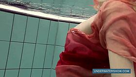 Katya Okuneva Teases In Red Dress By Pool
