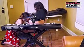 green-eyed petite cloe deepthroats big cock then swallows every drop