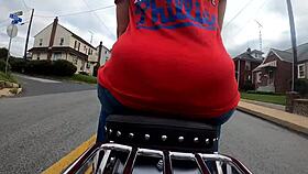 big ass housewife flashes curves on gopro motorcycle ride part 1