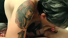 he deepthroats her until she swallows, then pounds her ass deep filling her throat with cum