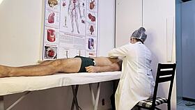 Patient gets uncontrollably hard facing nurse during full exam