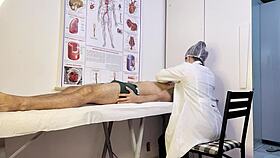 Patient gets uncontrollably hard facing nurse during full exam