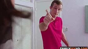 angry stepbrother unleashes hardcore 3some on stepsis and stepmom